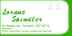 lorant spindler business card